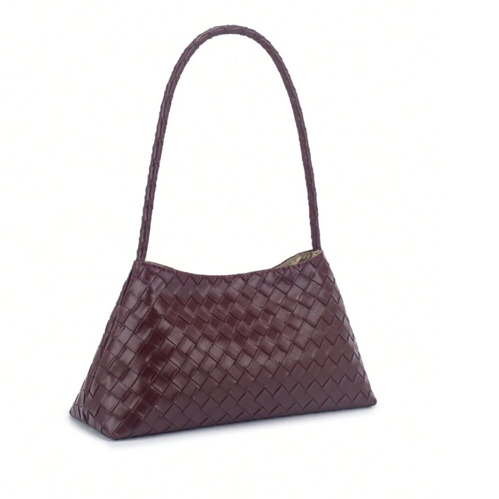 Dark Brown Woven Shoulder Bag - Picture 6 of 8